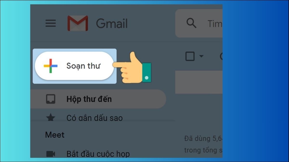 Nhấn vào Soạn thư ở góc trên cùng bên trái