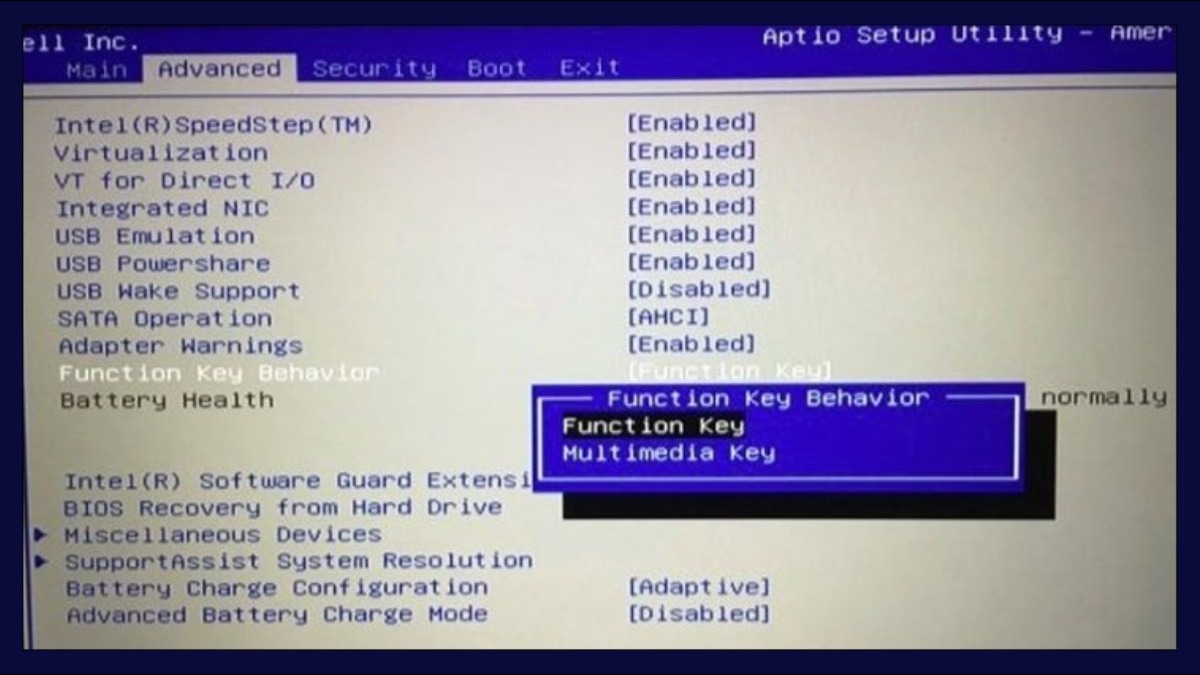 Chỉnh phím Fn trong BIOS