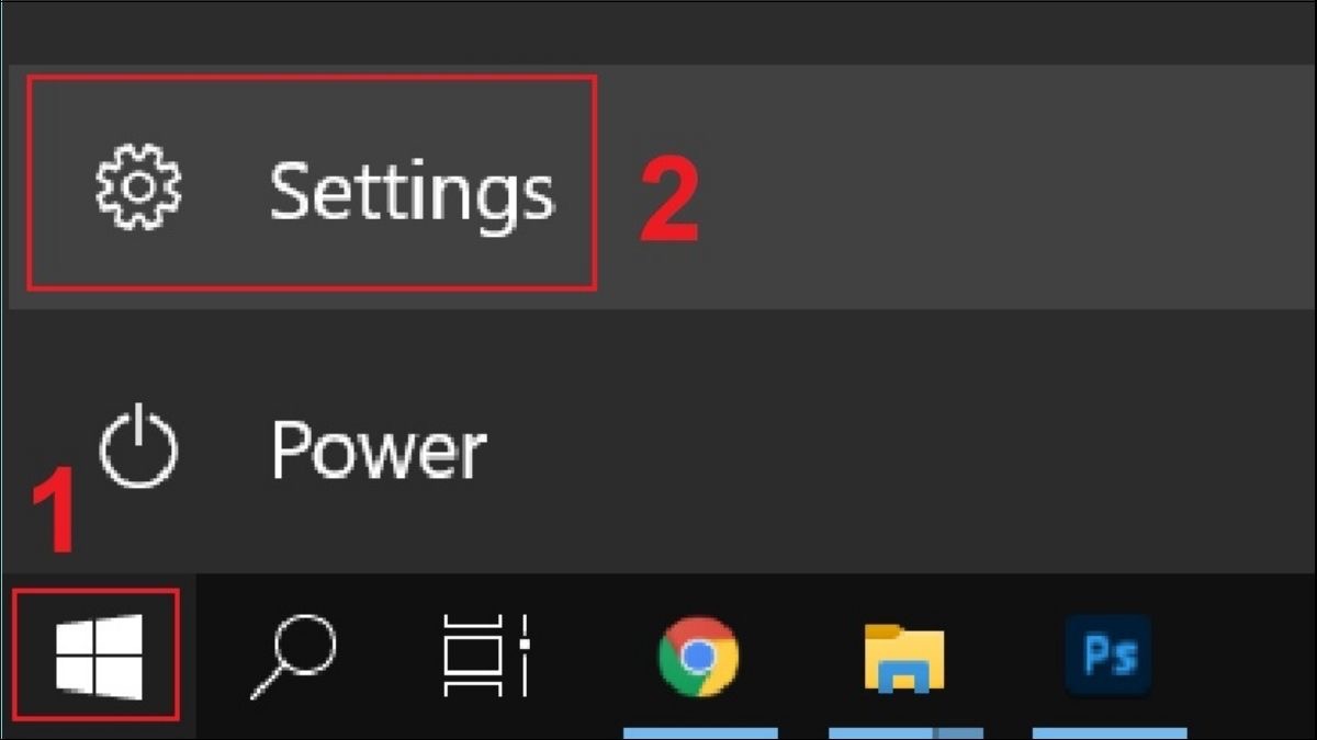 Mở Settings