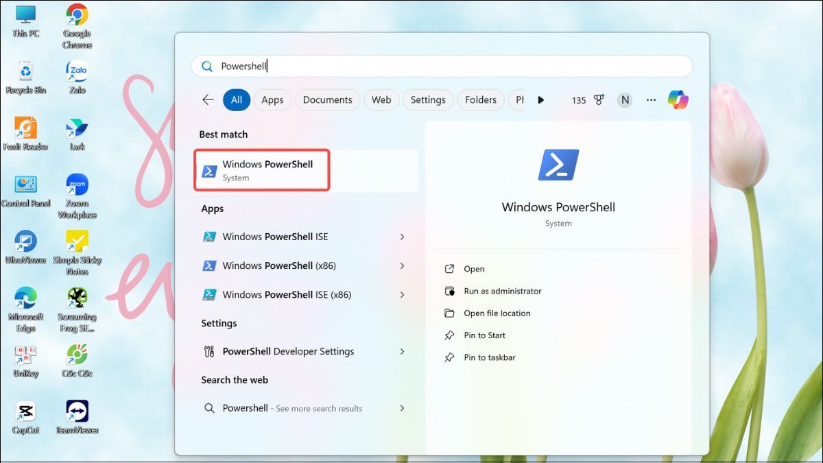 Mở Windows Powershell