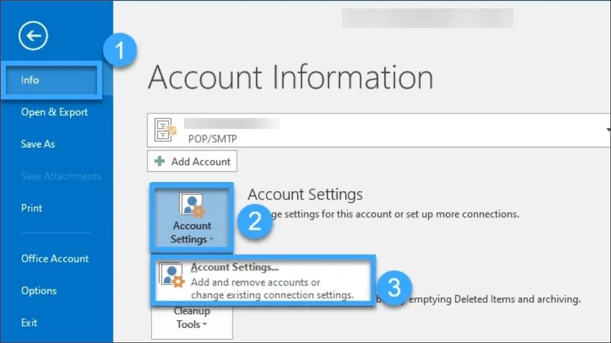 Chọn Account Settings
