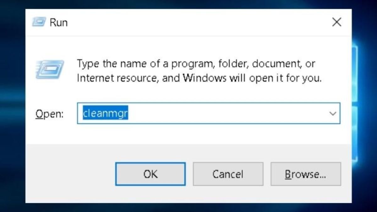 Mở tiện ích Disk Cleanup