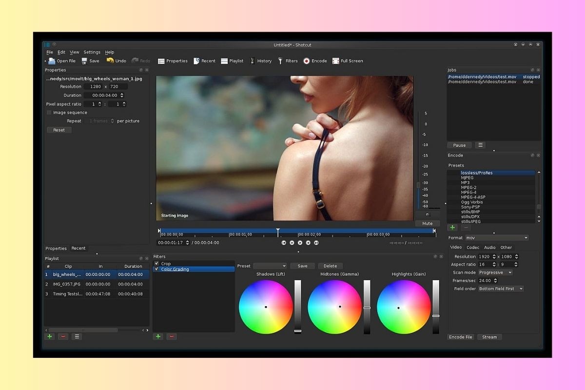 Shotcut hỗ trợ nhiều định dạng video và âm thanh