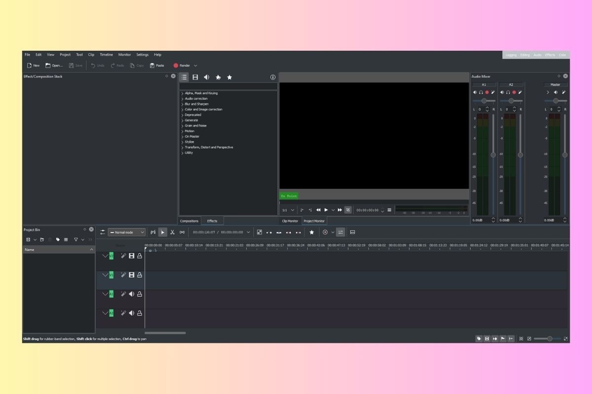 Kdenlive hỗ trợ nhiều định dạng video