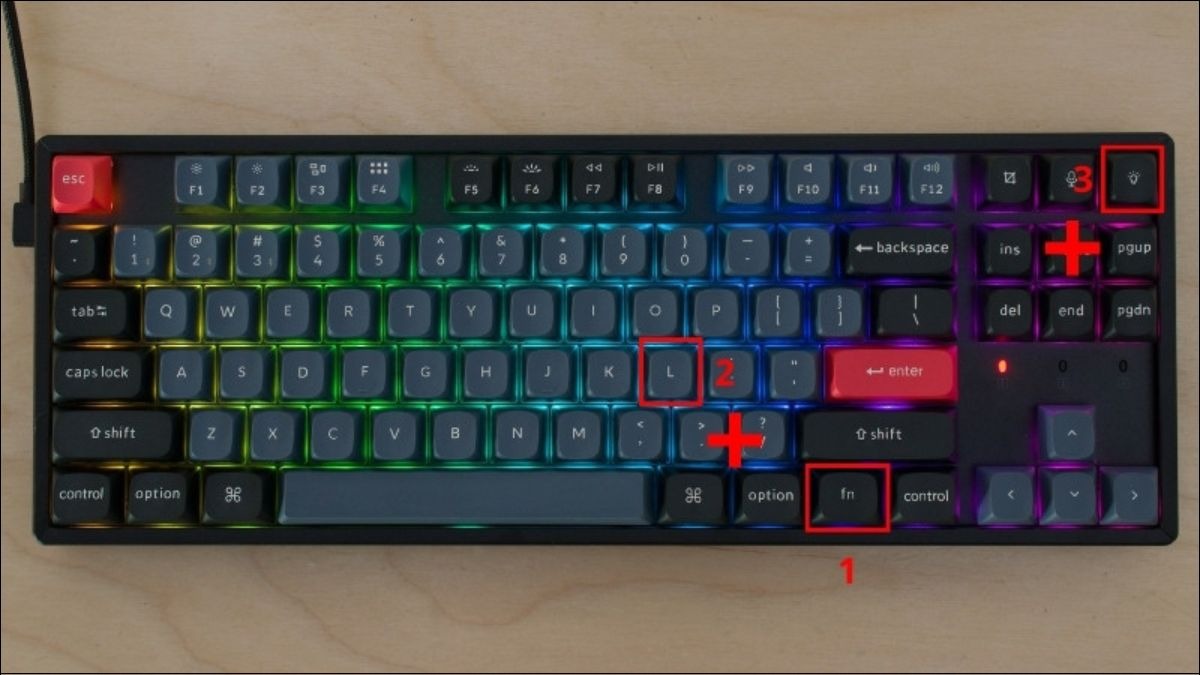 Khóa chế độ đèn nền với tổ hợp phím Fn + L + Light Effect Key