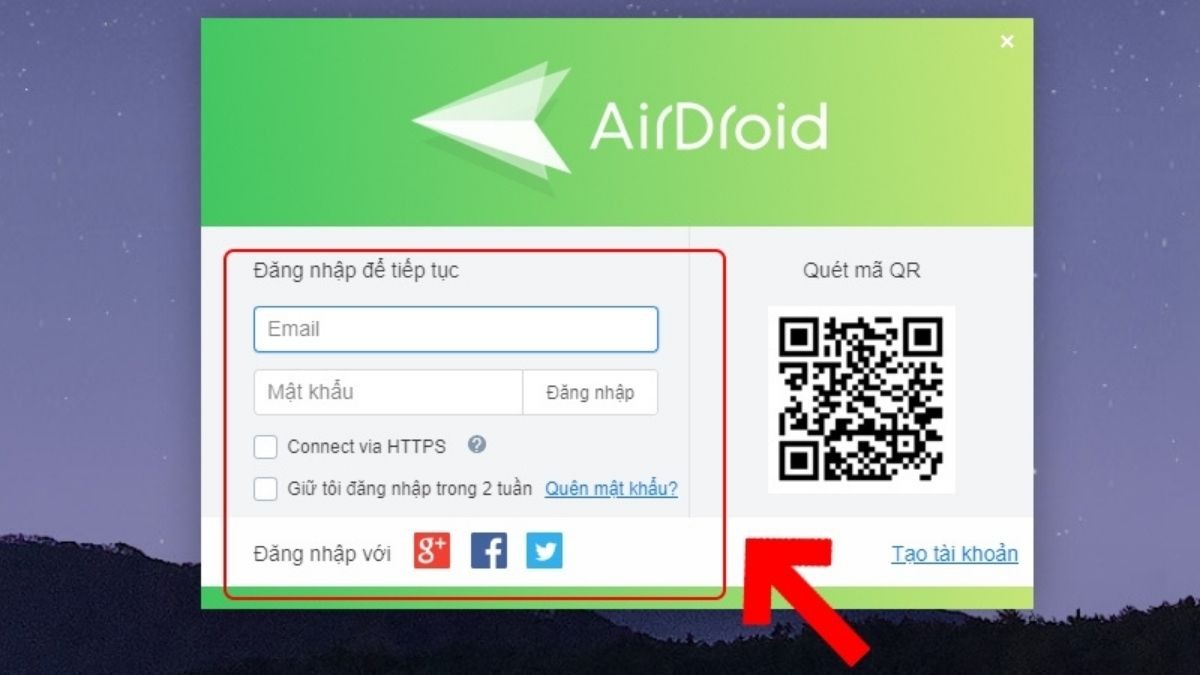 Sau khi kết nối thành công, bạn có thể sử dụng AirDroid để truyền dữ liệu