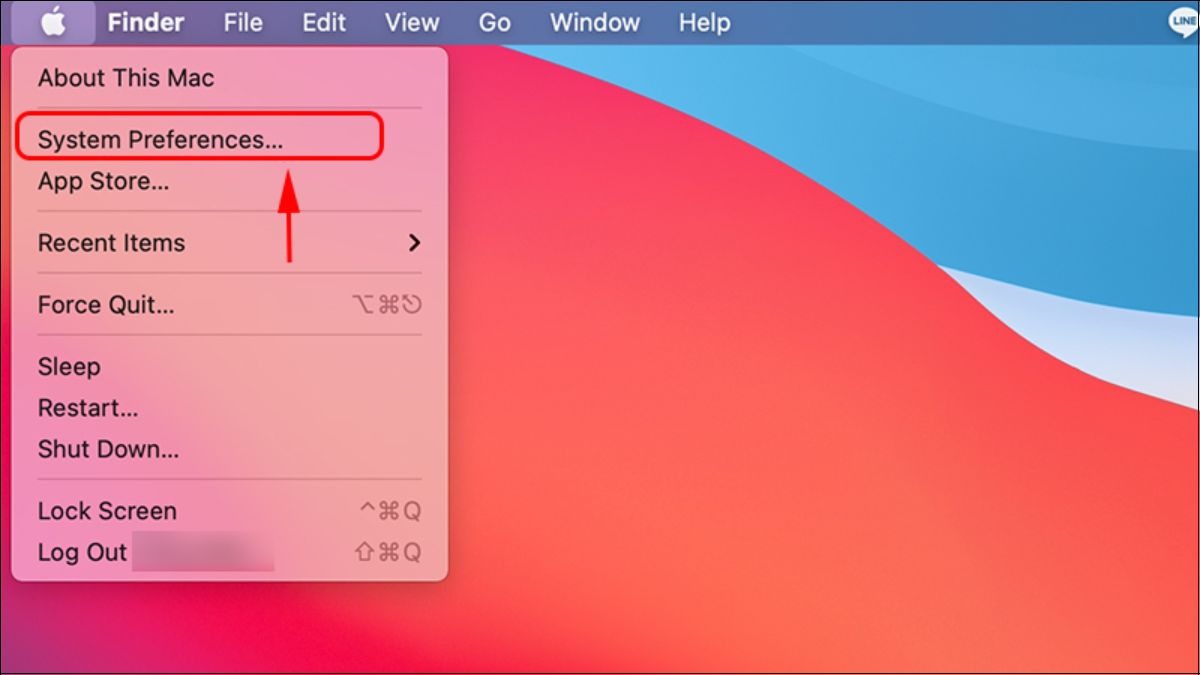 Chọn System Preferences