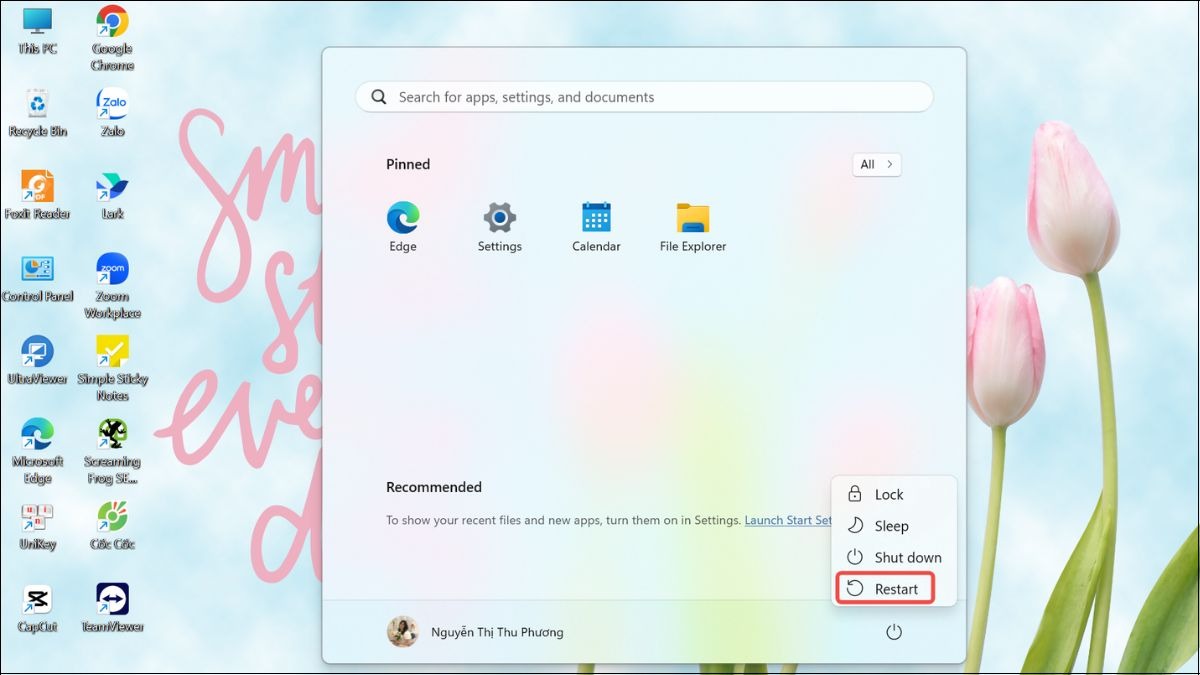 Khởi động lại laptop