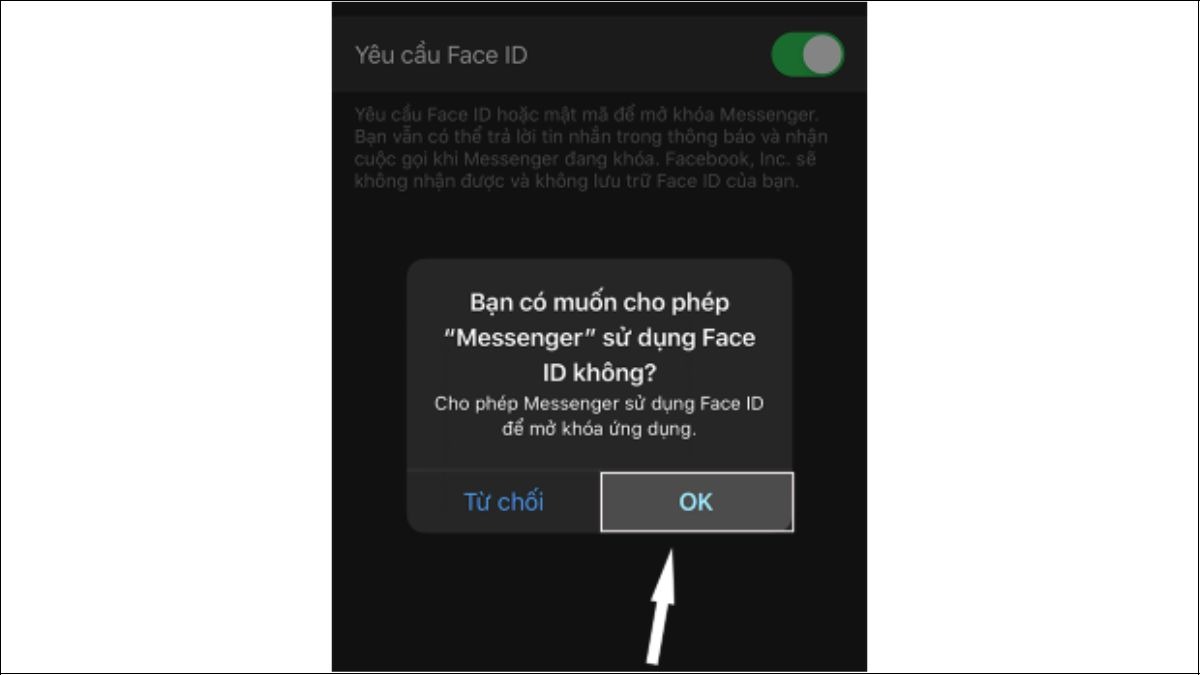 Cho phép Messenger sử dụng Face ID