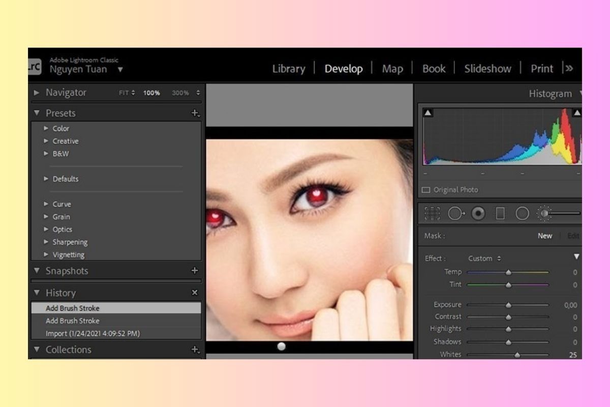 Giao diện của Lightroom trực quan và dễ sử dụng