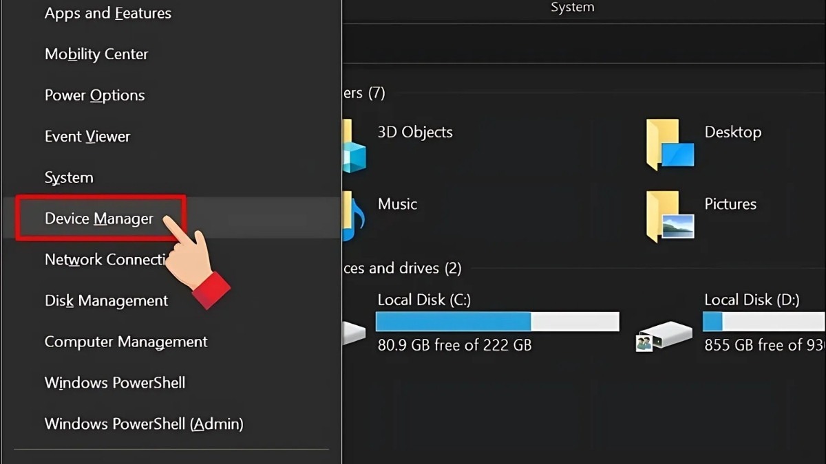 Chọn Device Manager