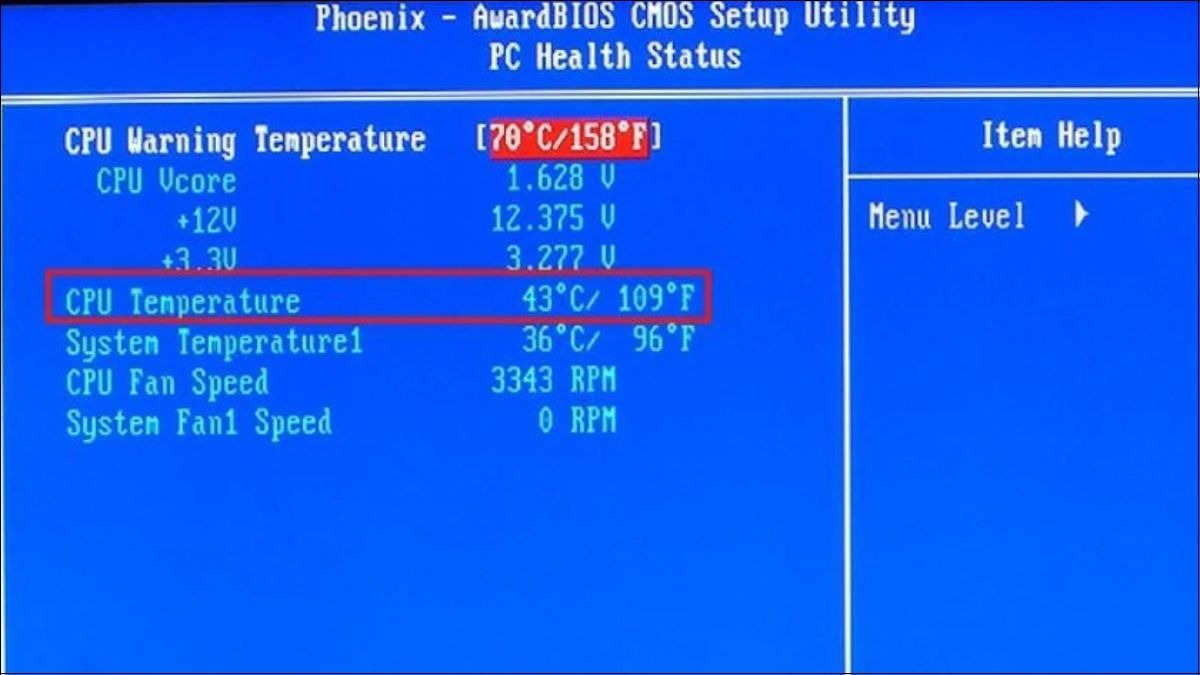 Kiểm tra nhiệt độ CPU tại CPU Temperature