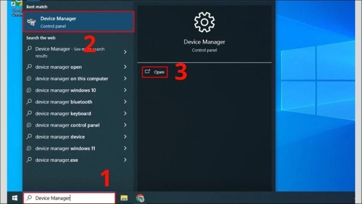 Mở Device Manager