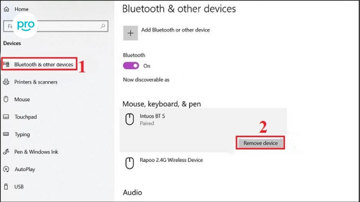 Trong cài đặt Bluetooth, chọn Remove device và kết nối lại từ đầu