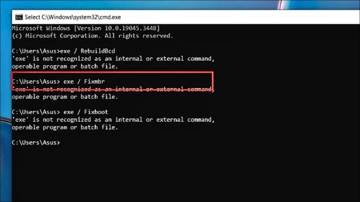 Sửa lỗi bằng Command Prompt
