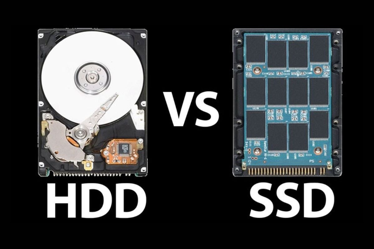 SSD là ổ cứng trạng thái rắn còn HDD là ổ cứng đĩa cứng
