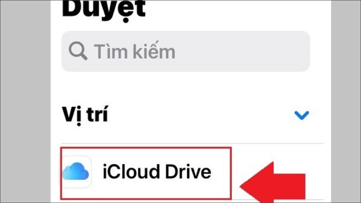 Chọn iCloud Drive để thấy file vừa tải