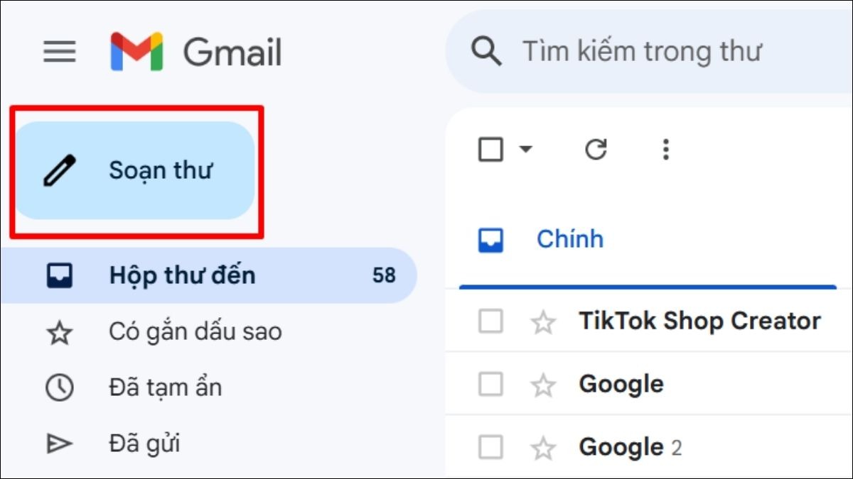 Soạn email mới trên laptop