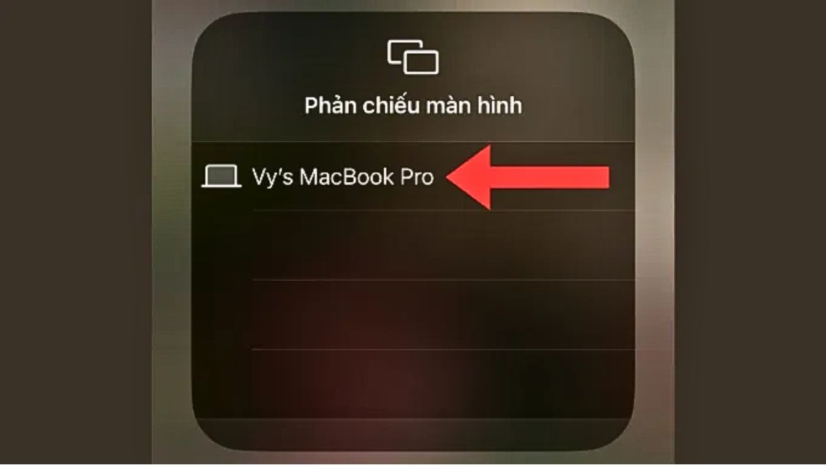 Share màn hình iPhone lên MacBook