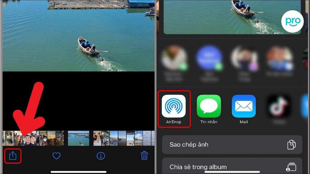Chọn ảnh trên Iphone và share qua laptop bằng Airdrop