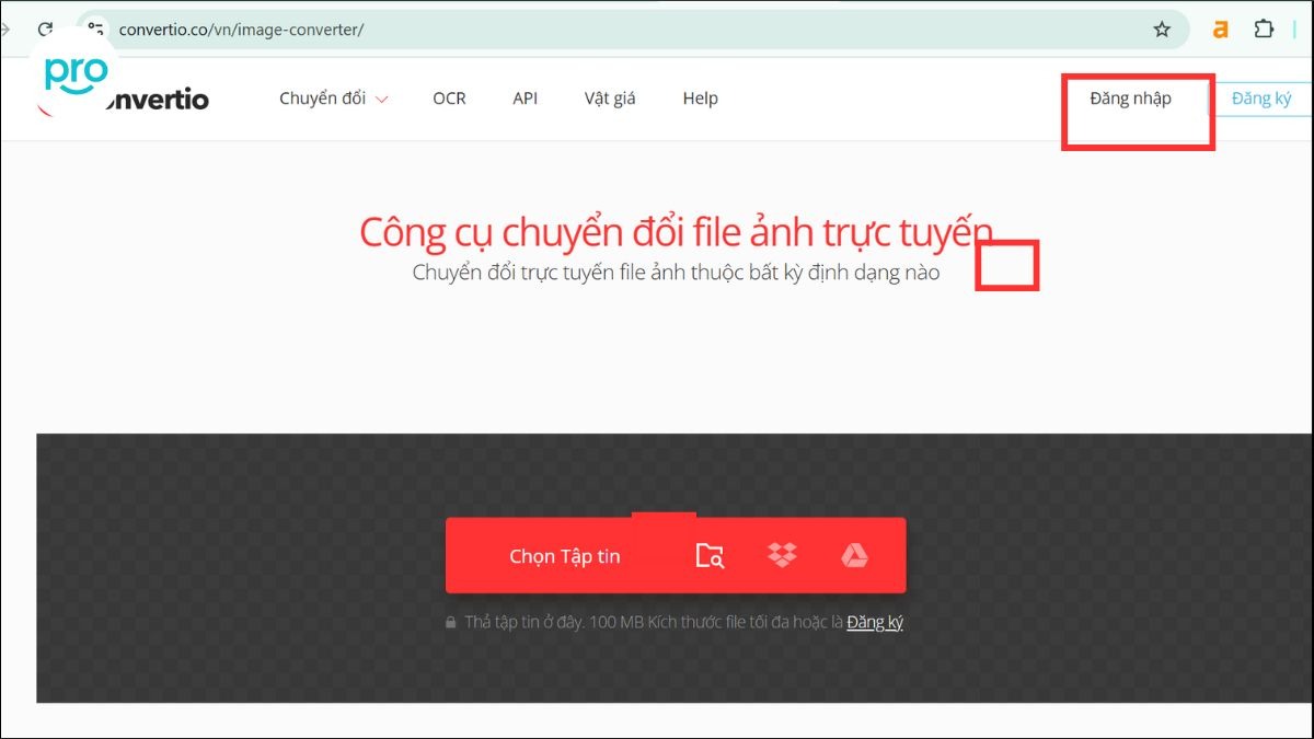 Sử dụng các trang web chuyển đổi ảnh trực tuyến như Convertio để đổi ảnh HEIC