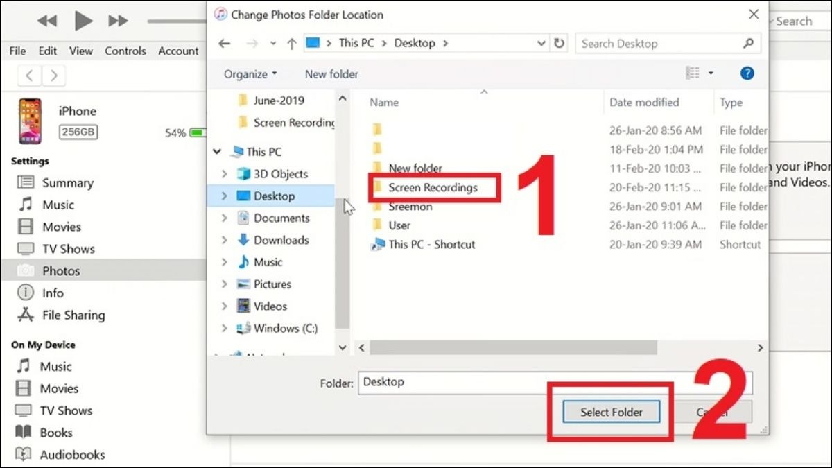 Chọn All folders (Tất cả thư mục) hoặc Selected folders (Thư mục được chọn) và chọn thư mục cụ thể nếu cần.