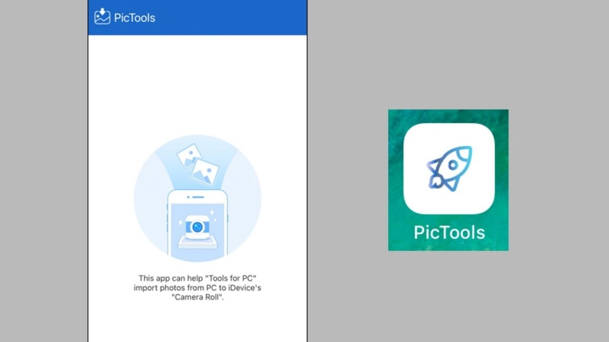 Cùng lúc đó, bạn phải mở ứng dụng PicTools trên iPhone của mình để chuyển được hình ảnh từ laptop sang iPhone.