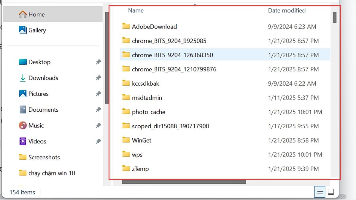 Chọn tất cả các file trong thư mục