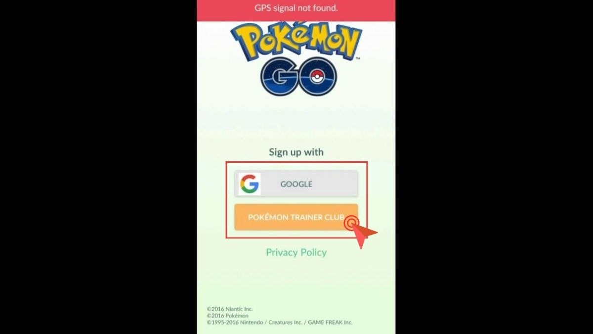 Đăng nhập vào Pokemon Go bằng tài khoản Google hoặc tài khoản Pokemon Trainer Club mà bạn đã sử dụng trên điện thoại.