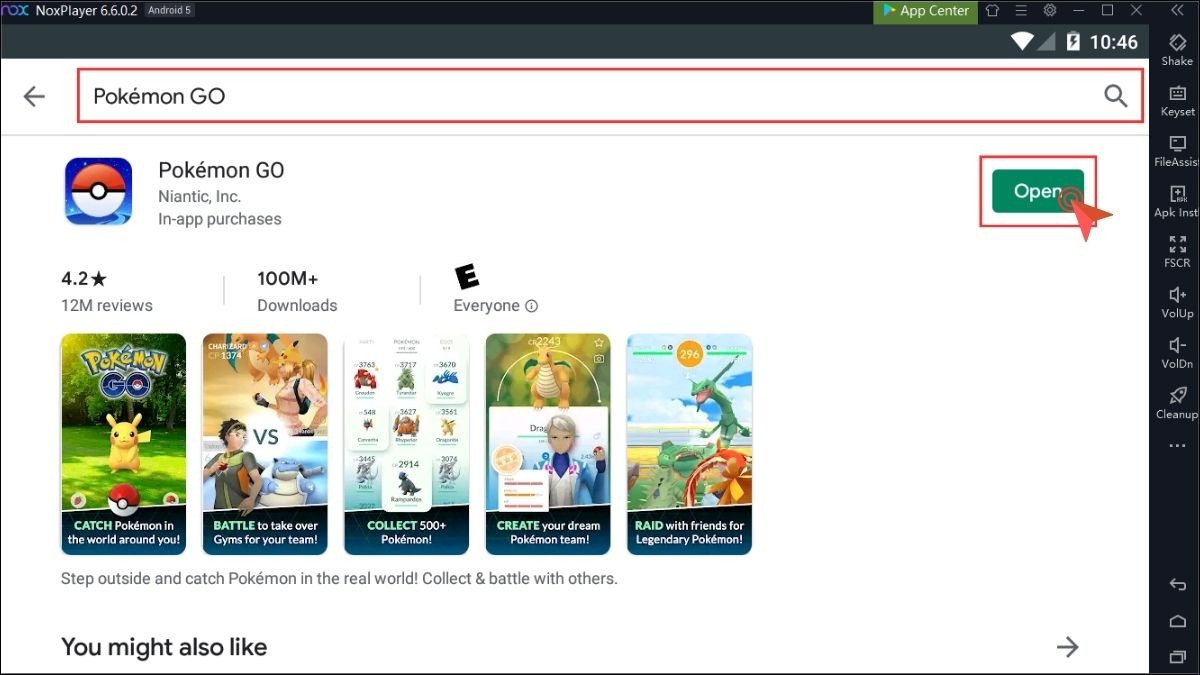 Mở cửa hàng CH Play và tìm kiếm ứng dụng Pokemon Go trong CH Play