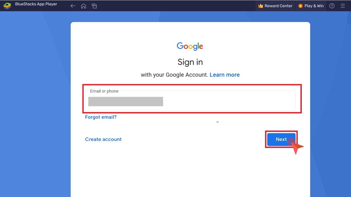 Sau khi cài đặt hoàn tất, khởi động BlueStacks và đăng nhập bằng tài khoản Google của bạn để sử dụng.