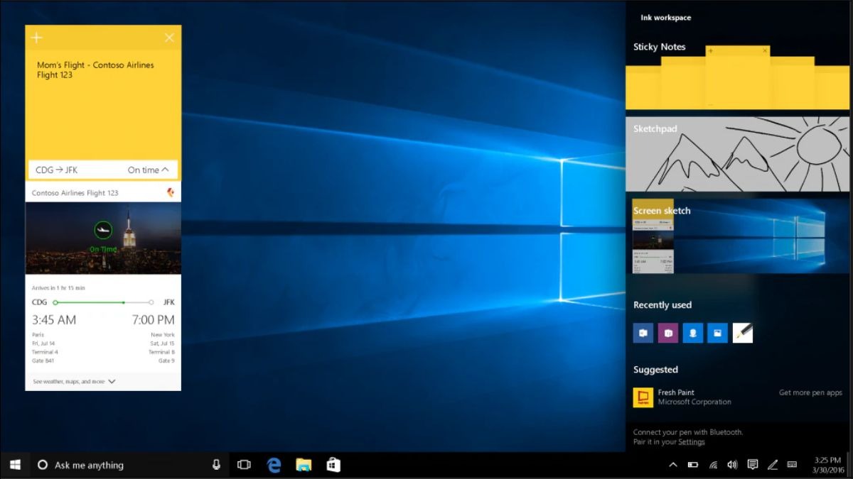 Windows Ink Workspace là một công cụ rất hữu ích để bạn tận dụng bút cảm ứng. Bạn có thể mở Windows Ink Workspace từ thanh taskbar