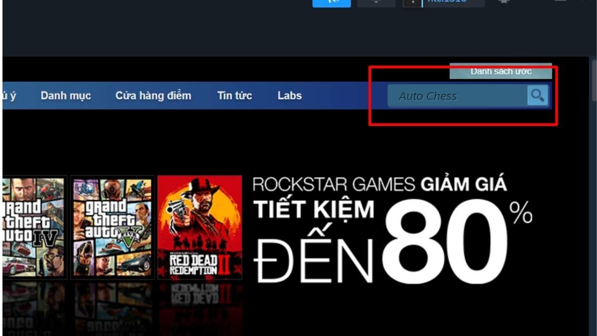 Tìm kiếm Auto Chess trong cửa hàng (Store)
