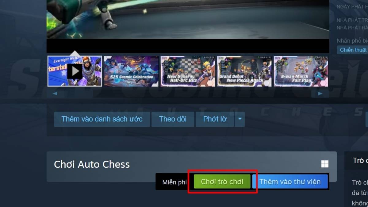 Sau khi tìm thấy Auto Chess, nhấn vào nút Play Game hoặc Install để tải và cài đặt game về máy