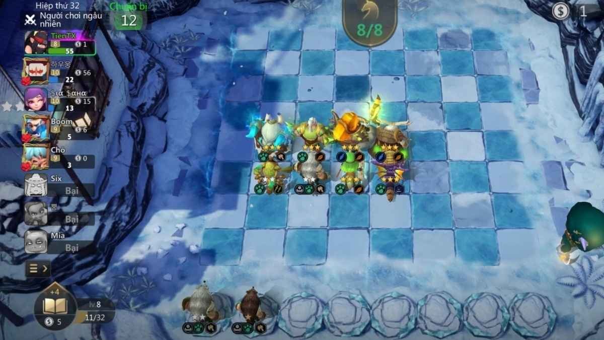 Mỗi trận đấu Auto Chess có 8 người chơi tham gia