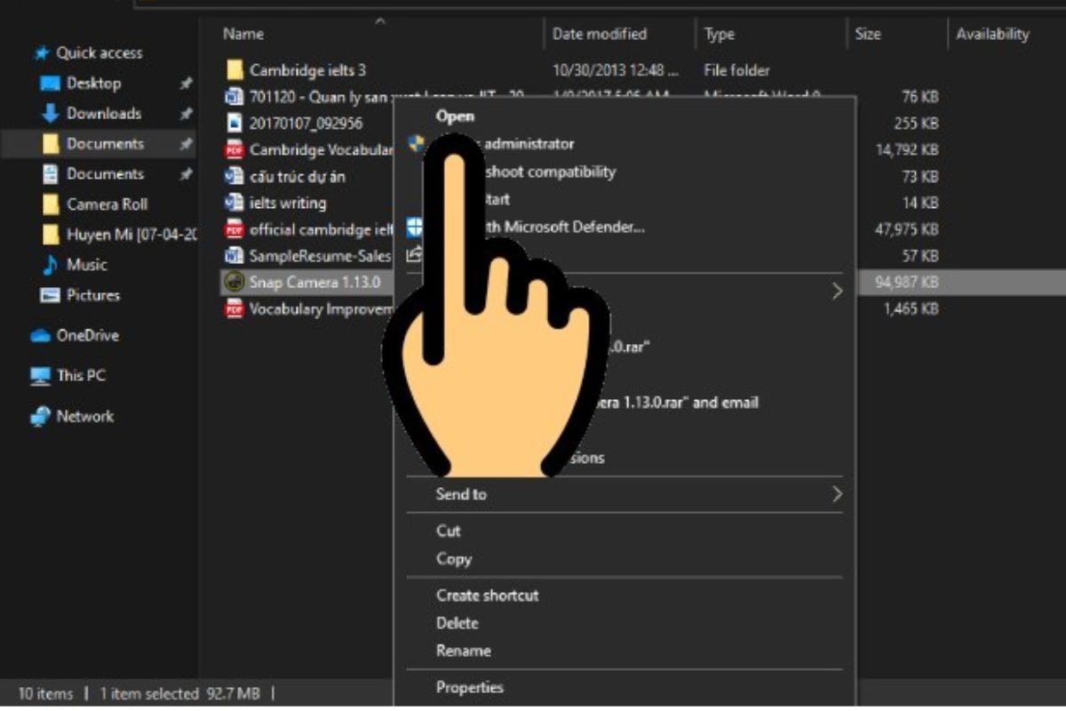 Chạy file cài đặt
