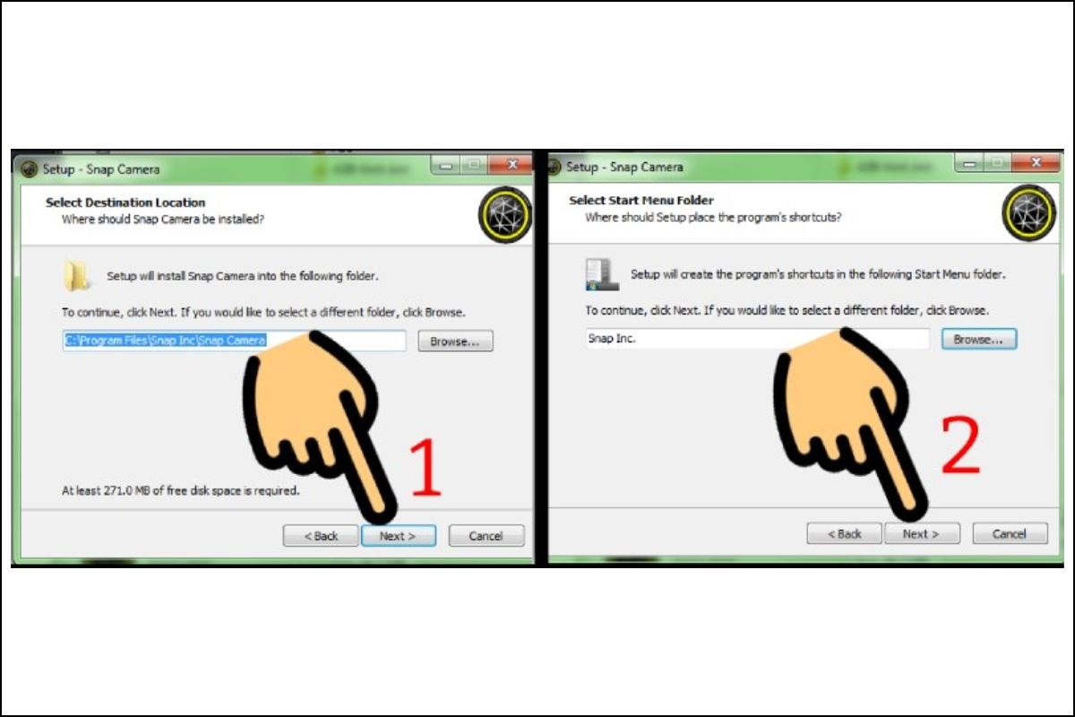 Chọn folder để chứa Snap Camera