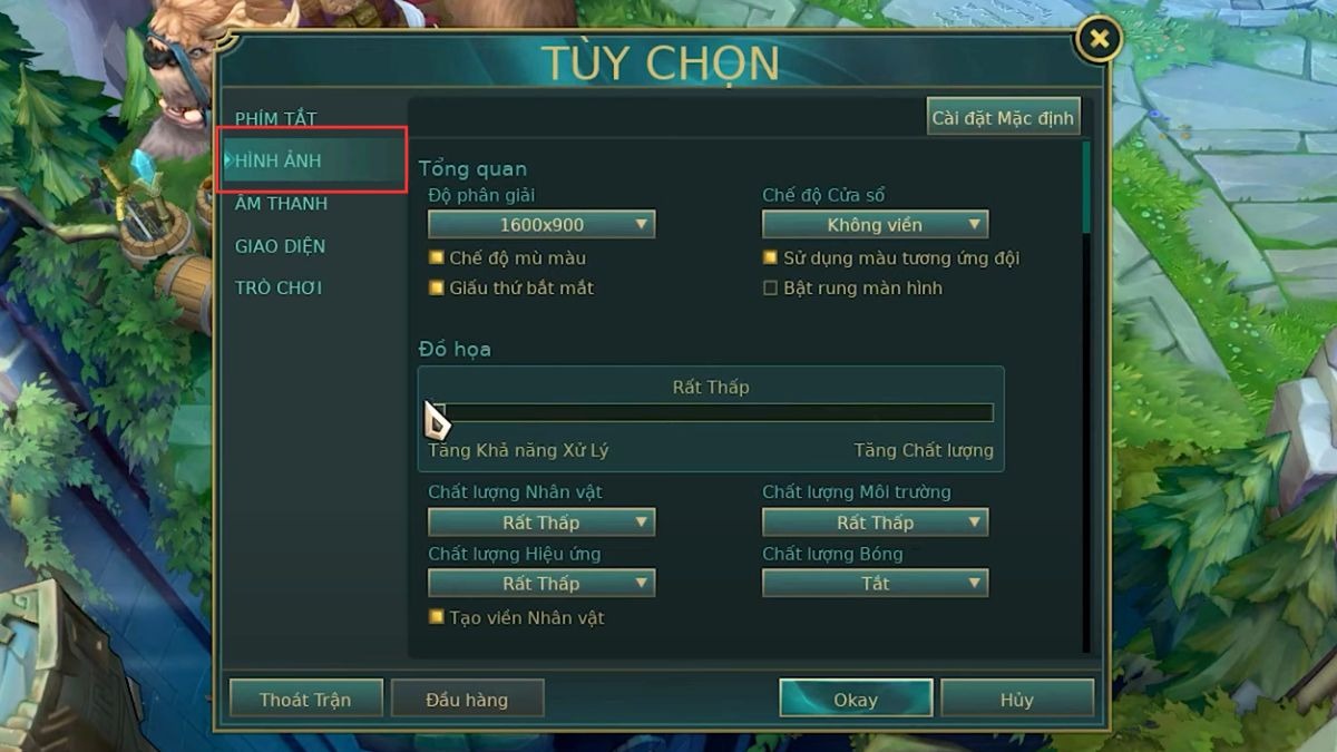 Một trong những cách đơn giản nhất để giảm lag là điều chỉnh cài đặt đồ họa trong game. Việc này giúp giảm tải cho phần cứng, từ đó cải thiện hiệu suất.
