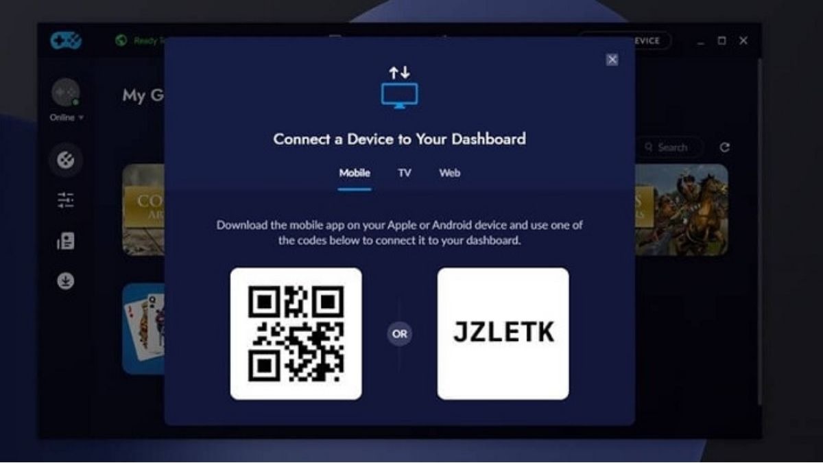 Nếu không quét QR, bạn có thể nhập mã Code để kết nối thủ công