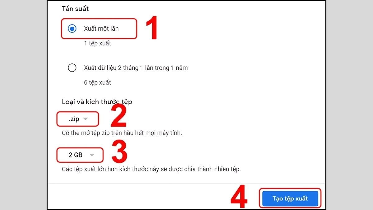 Tạo tệp xuất