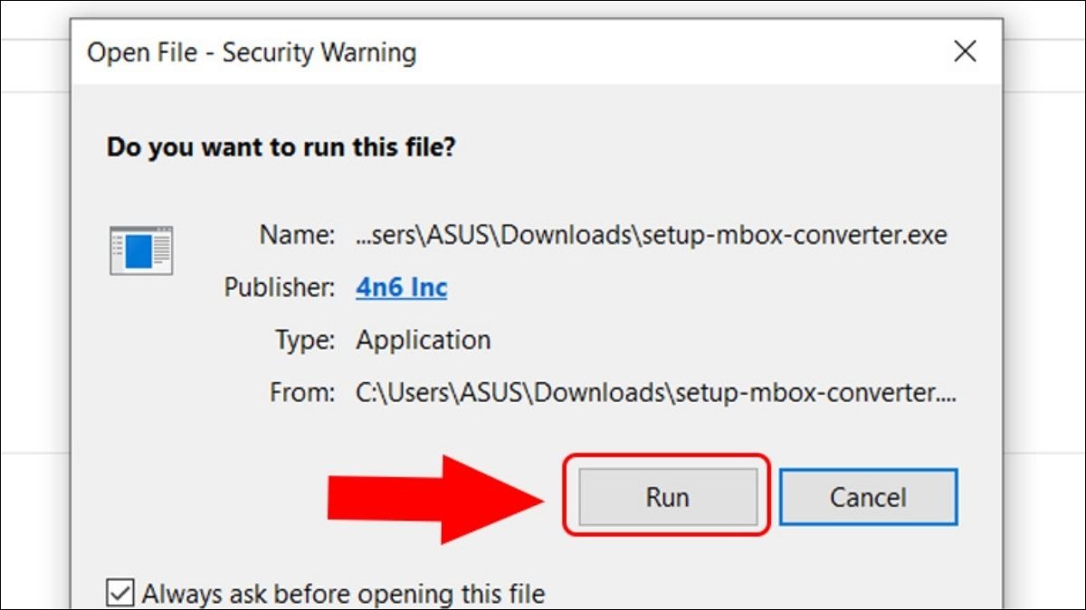 Chạy file cài đặt