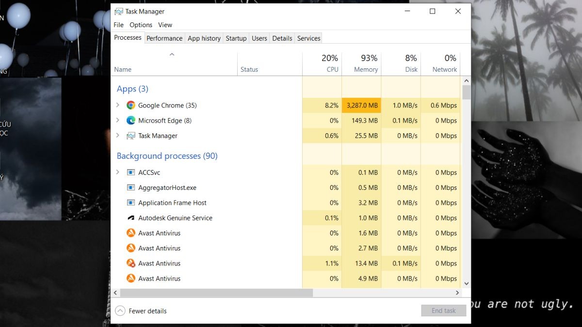 Bạn nhấn tổ hợp phím Ctrl + Shift + Esc để mở Task Manager.