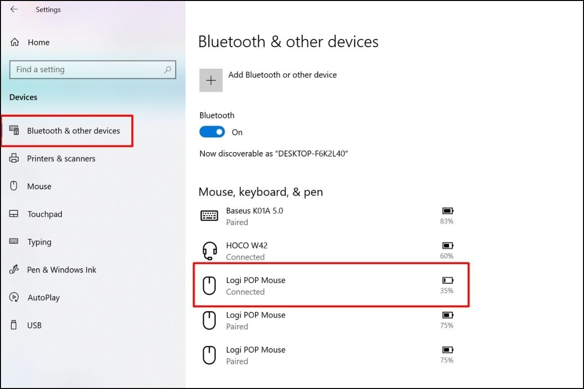 Chọn tên chuột Bluetooth của bạn và nhấp vào để kết nối