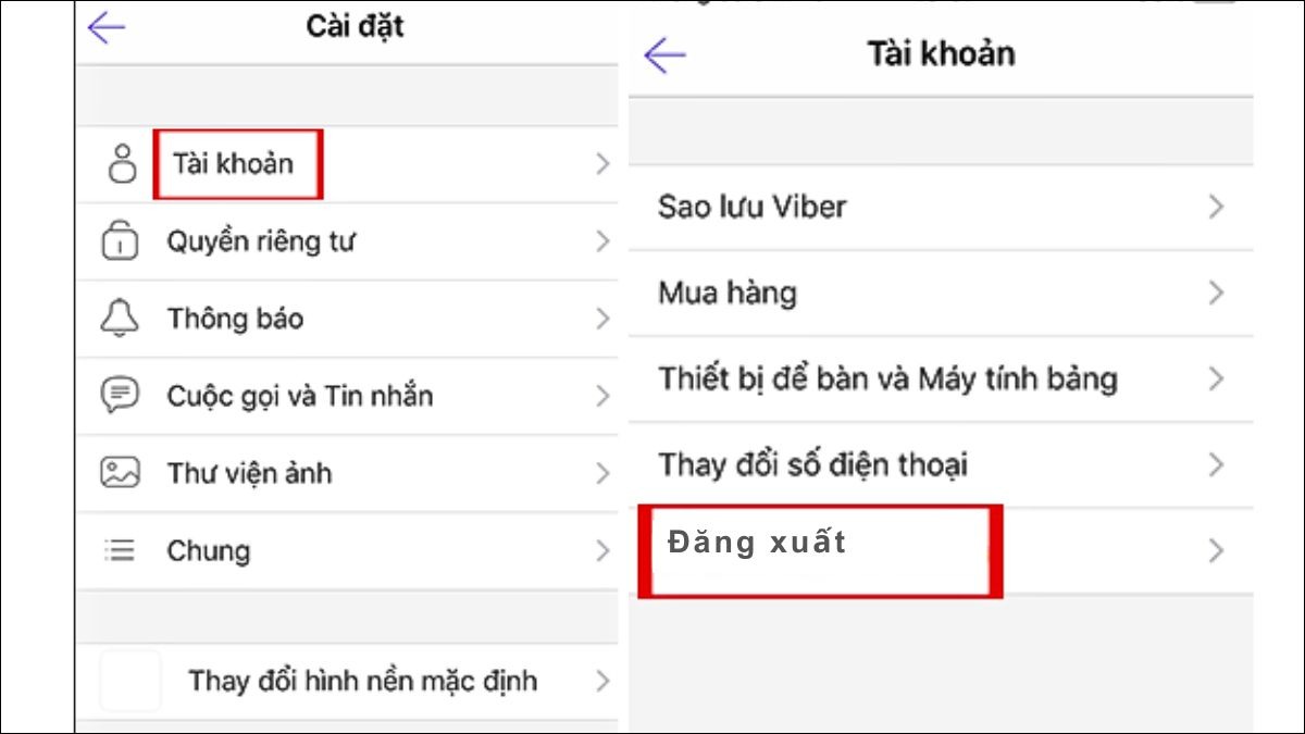 Đăng xuất Viber trên máy tính