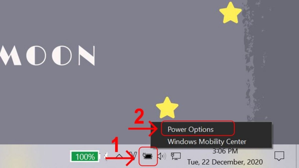 Chọn Power Options