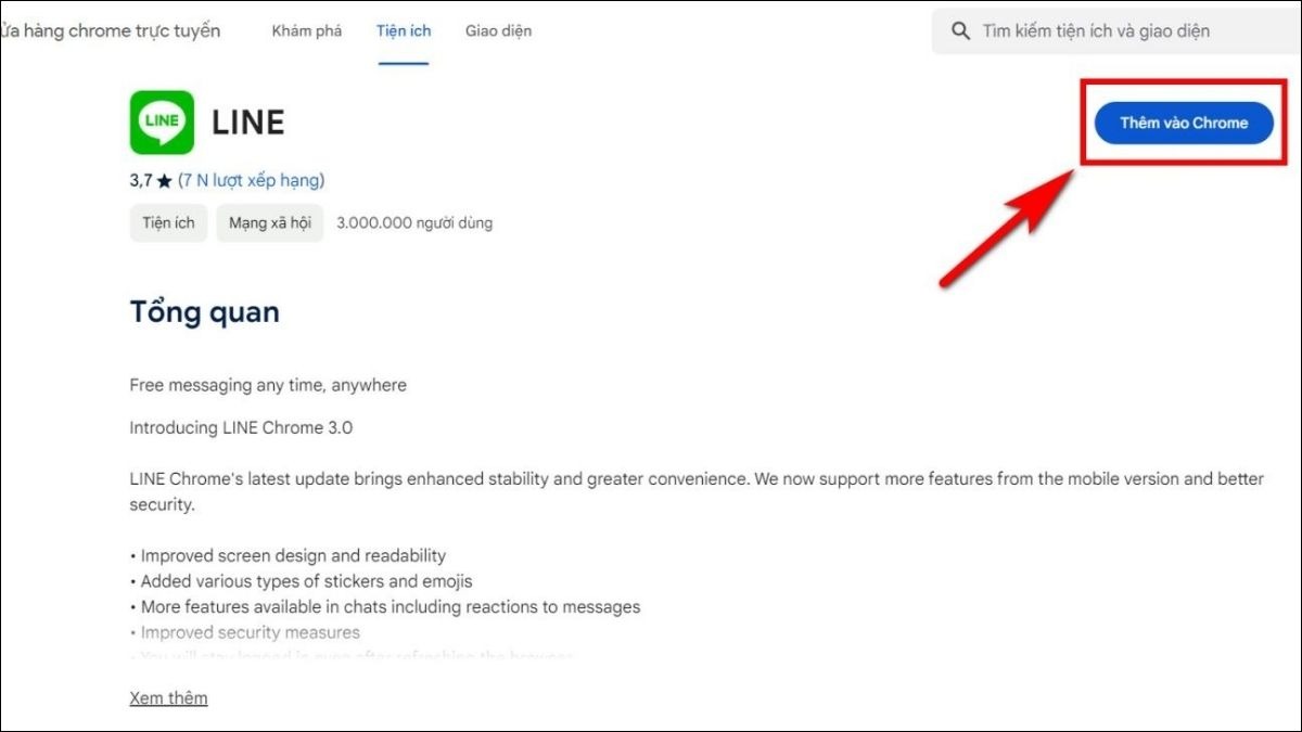 Thêm tiện ích vào Chrome