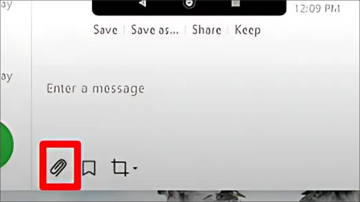 Nhấp vào biểu tượng hình kẹp giấy (đính kèm file)