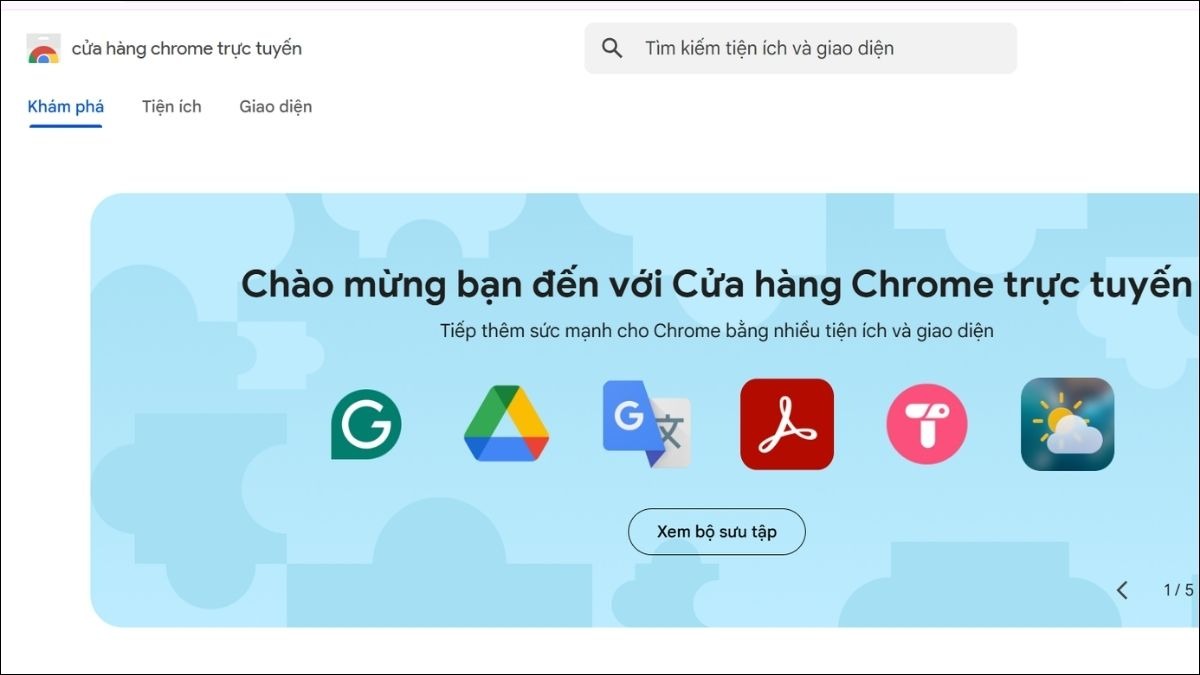 Mở Chrome Web Store