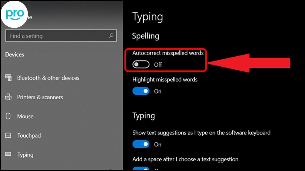 Click vào Autocorrect misspelled words để tắt tính năng này
