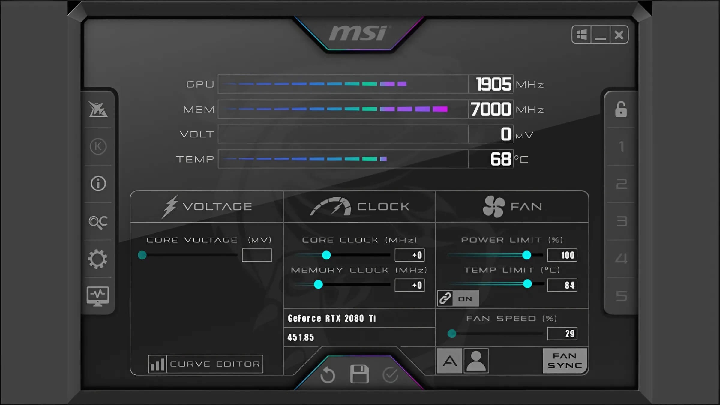 MSI Afterburner là phần mềm miễn phí, chủ yếu dùng để điều khiển card đồ họa (overclocking - ép xung)